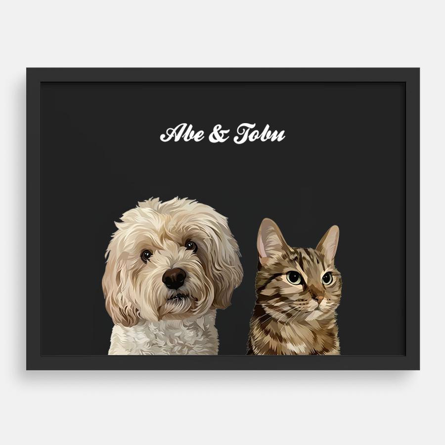Custom Two Pet Portrait
