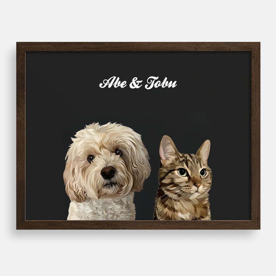 Custom Two Pet Portrait