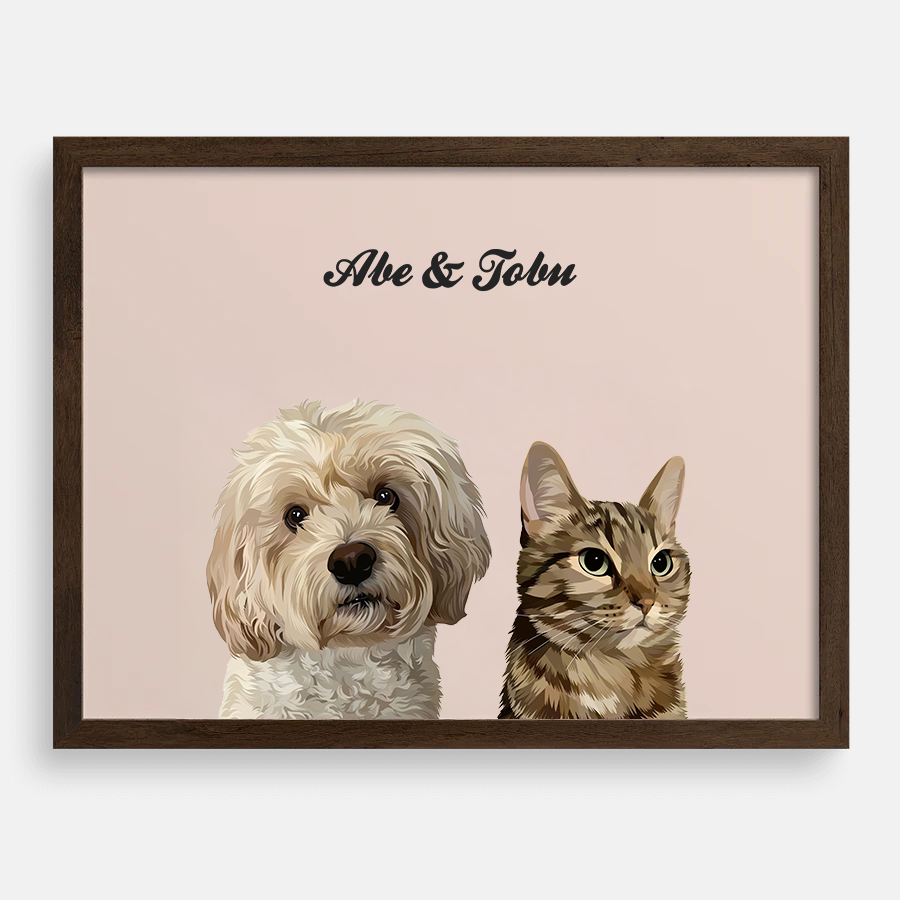 Custom Two Pet Portrait