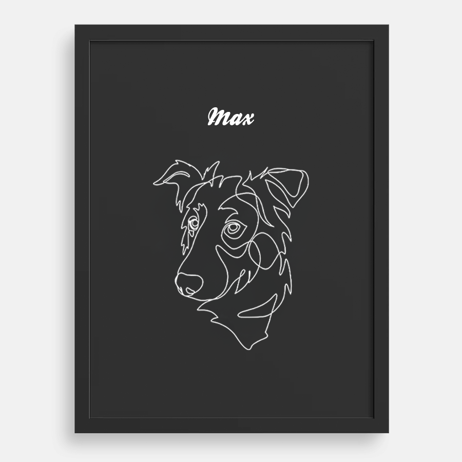 Custom One Pet Line Drawing Portrait