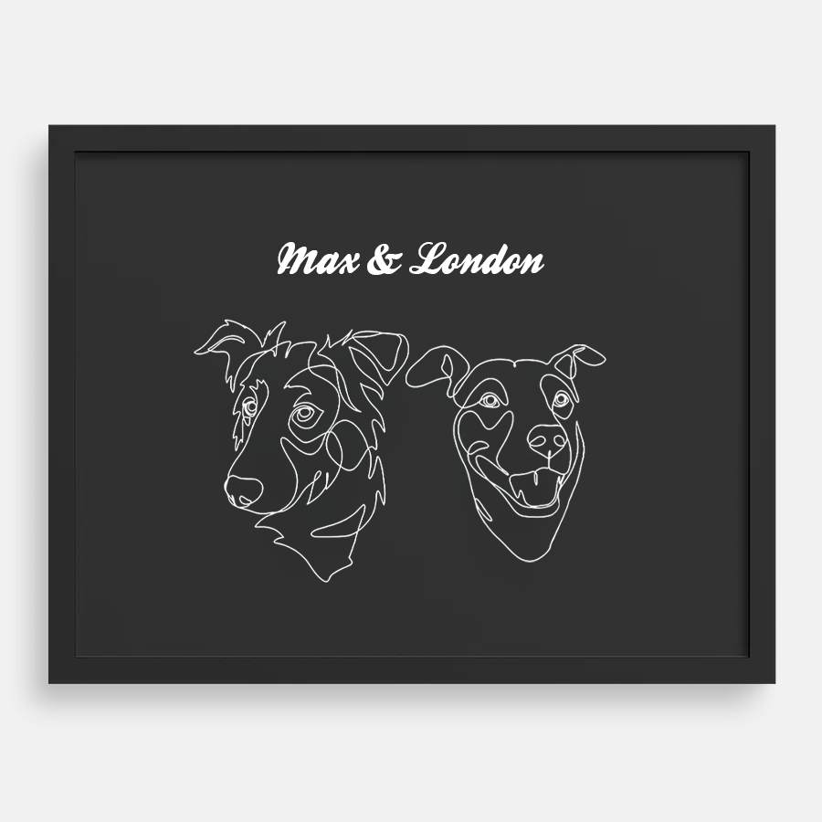 Custom One Pet Line Drawing Portrait