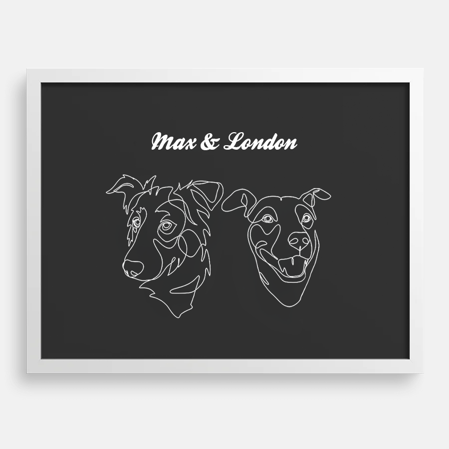 Custom One Pet Line Drawing Portrait