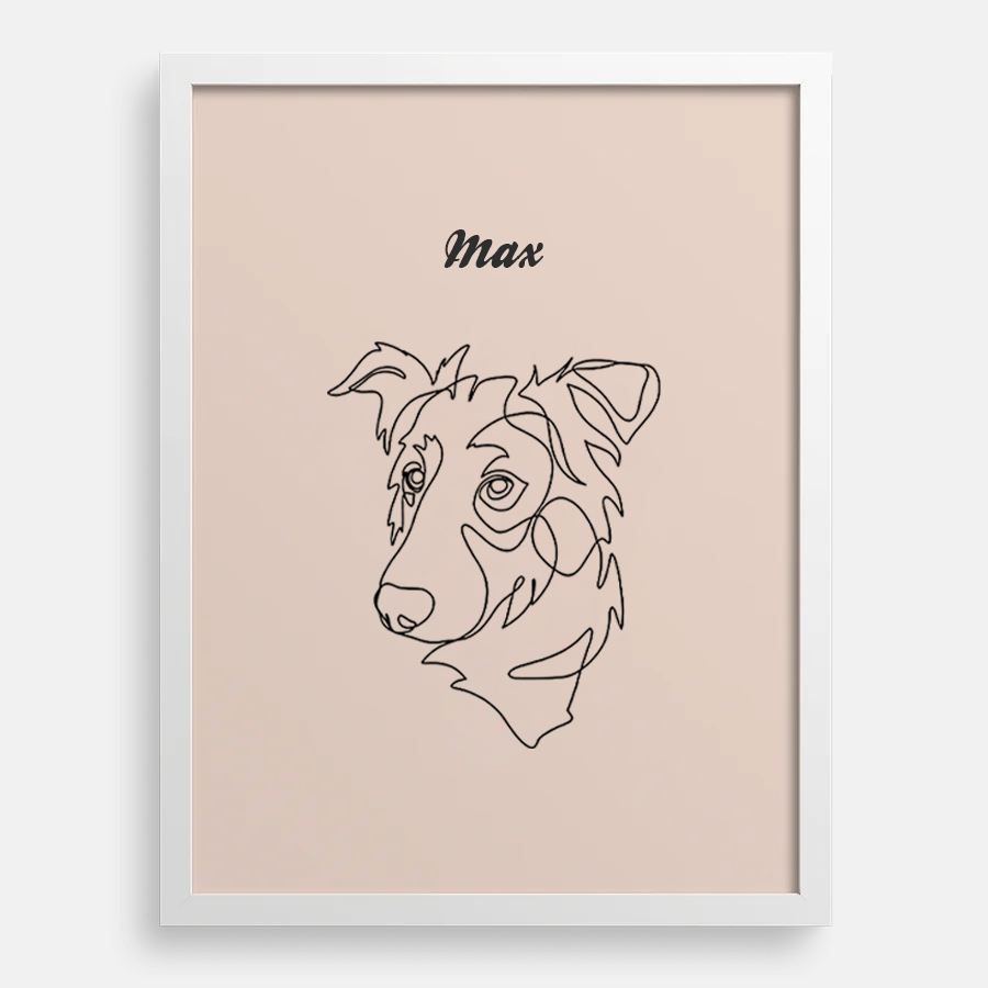 Custom One Pet Line Drawing Portrait