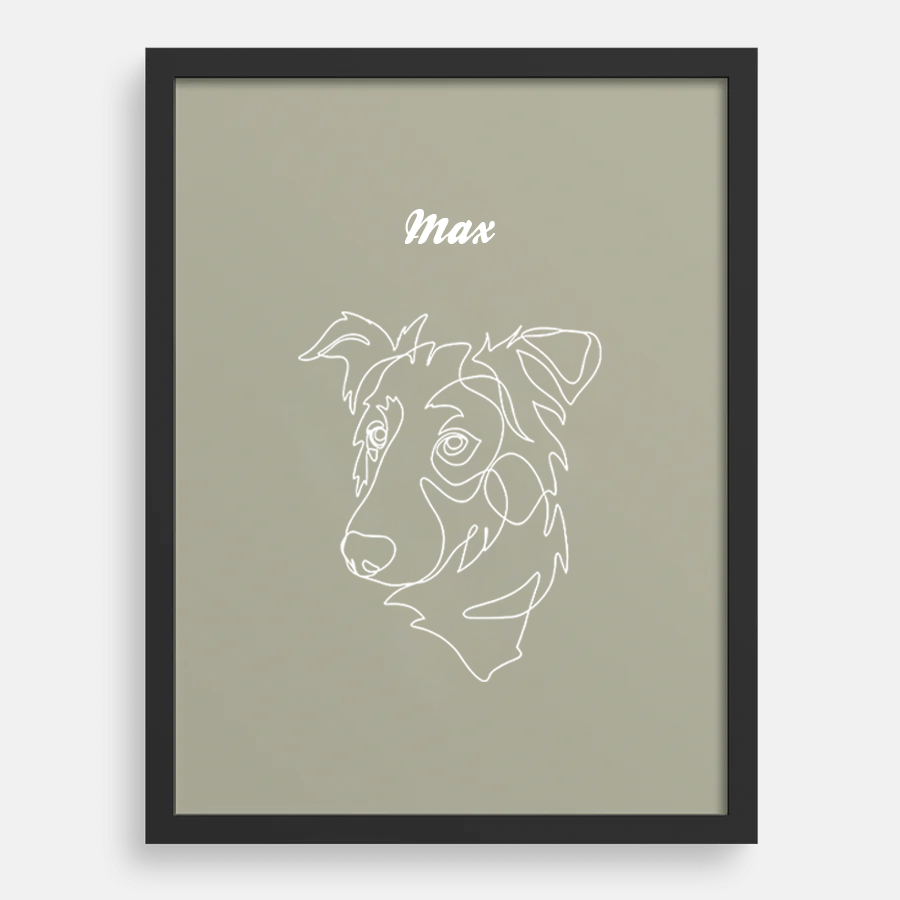Custom One Pet Line Drawing Portrait