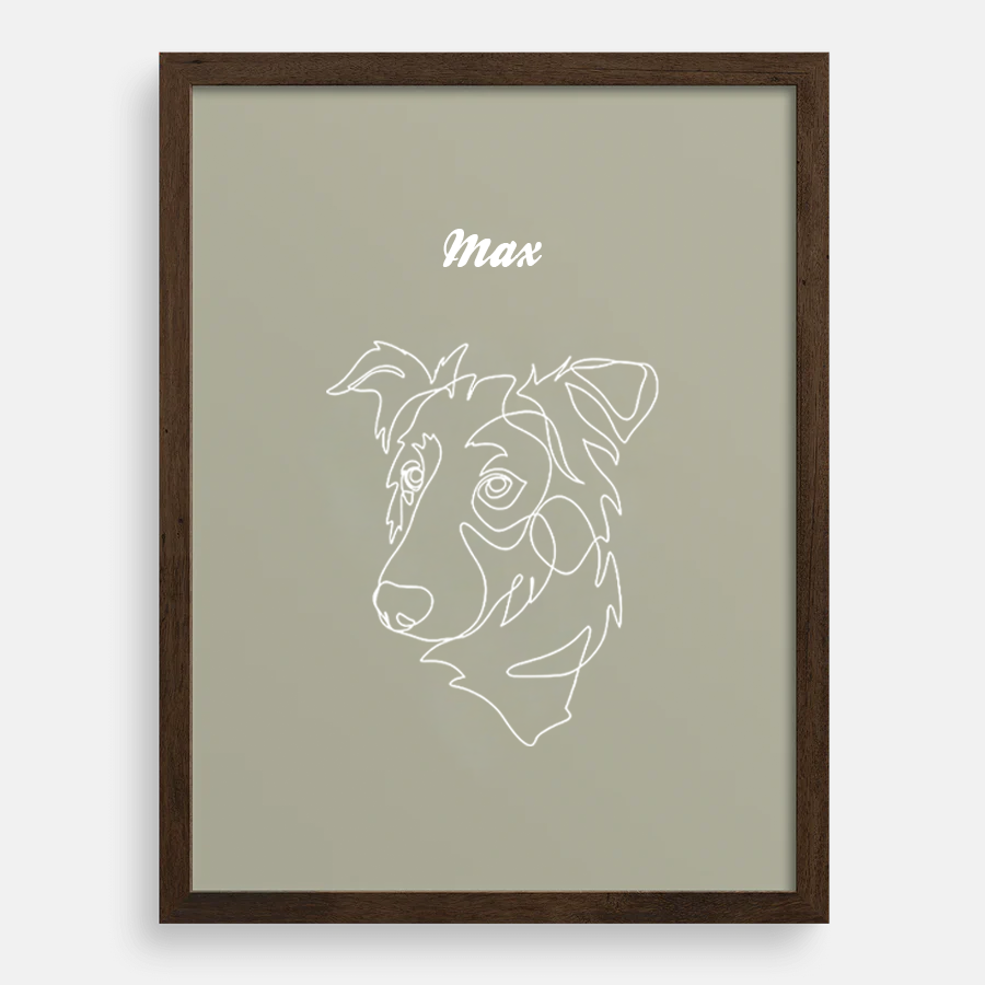 Custom One Pet Line Drawing Portrait
