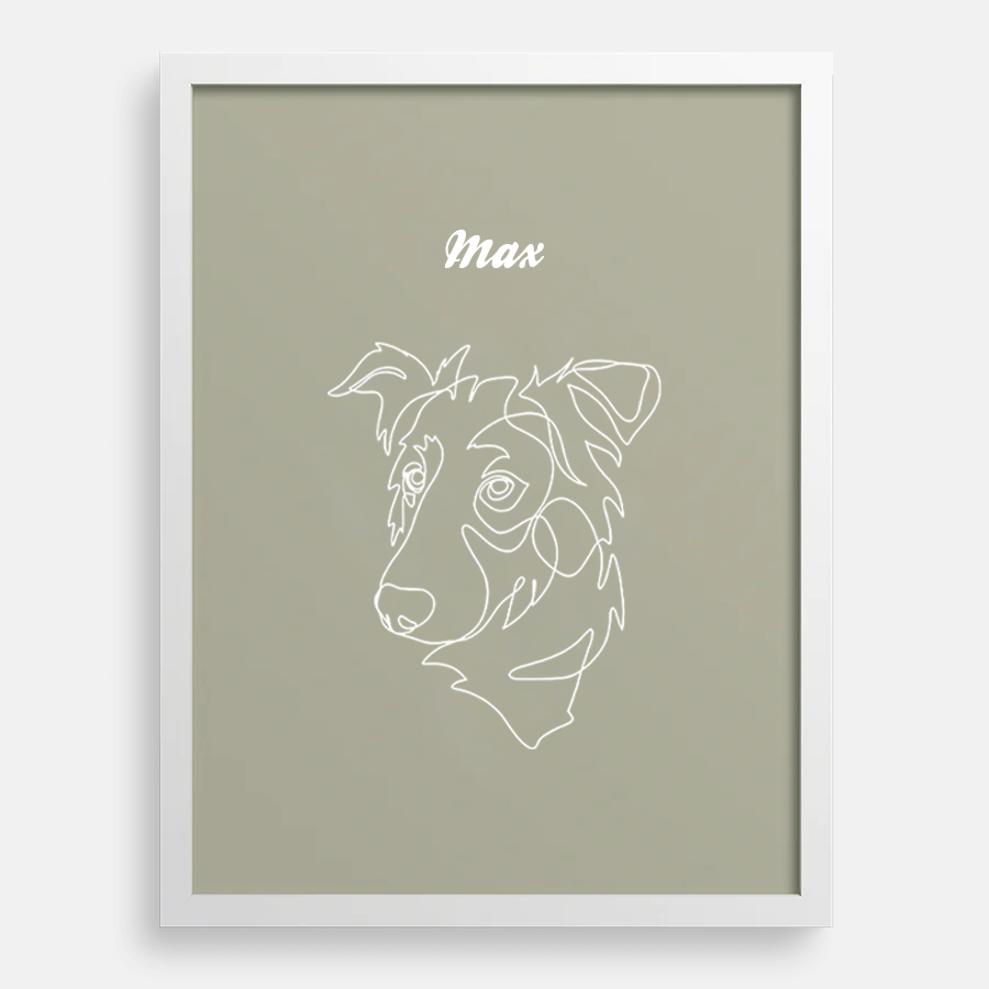 Custom One Pet Line Drawing Portrait