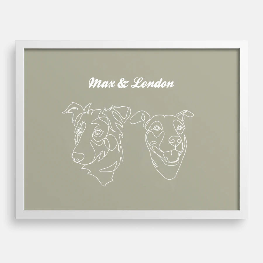 Custom One Pet Line Drawing Portrait