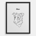 Custom One Pet Line Drawing Portrait