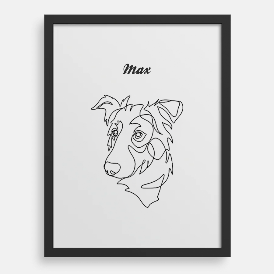 Custom One Pet Line Drawing Portrait