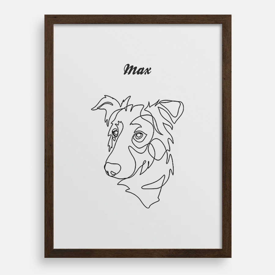 Custom One Pet Line Drawing Portrait