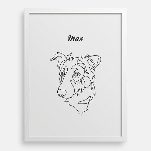 Custom One Pet Line Drawing Portrait