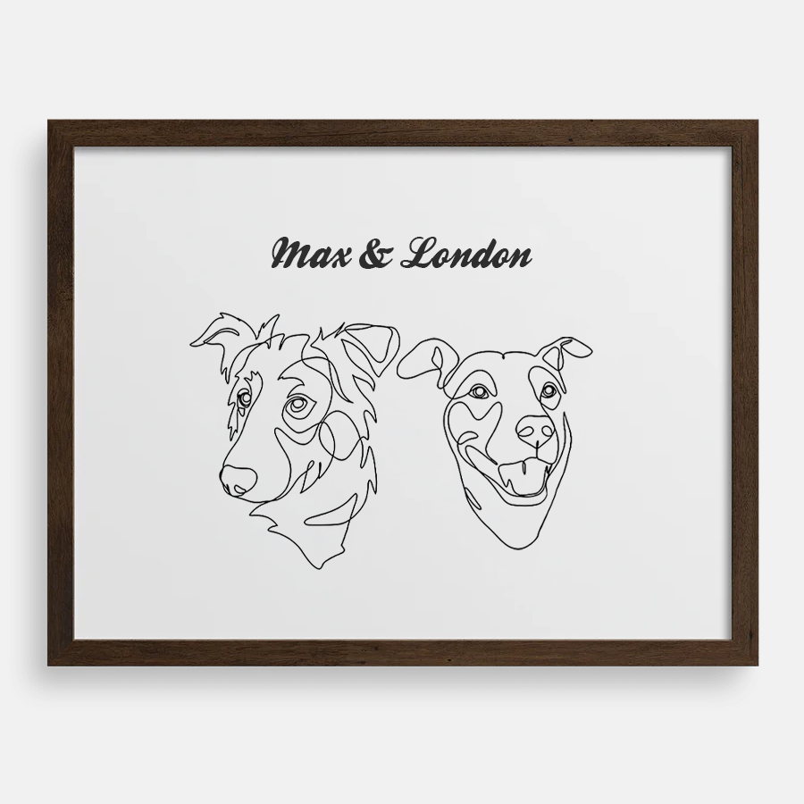 Custom One Pet Line Drawing Portrait