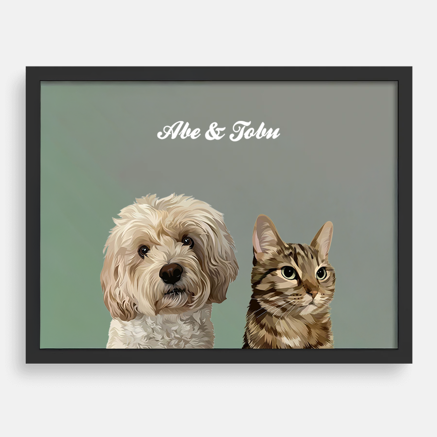 Custom Two Pet Portrait