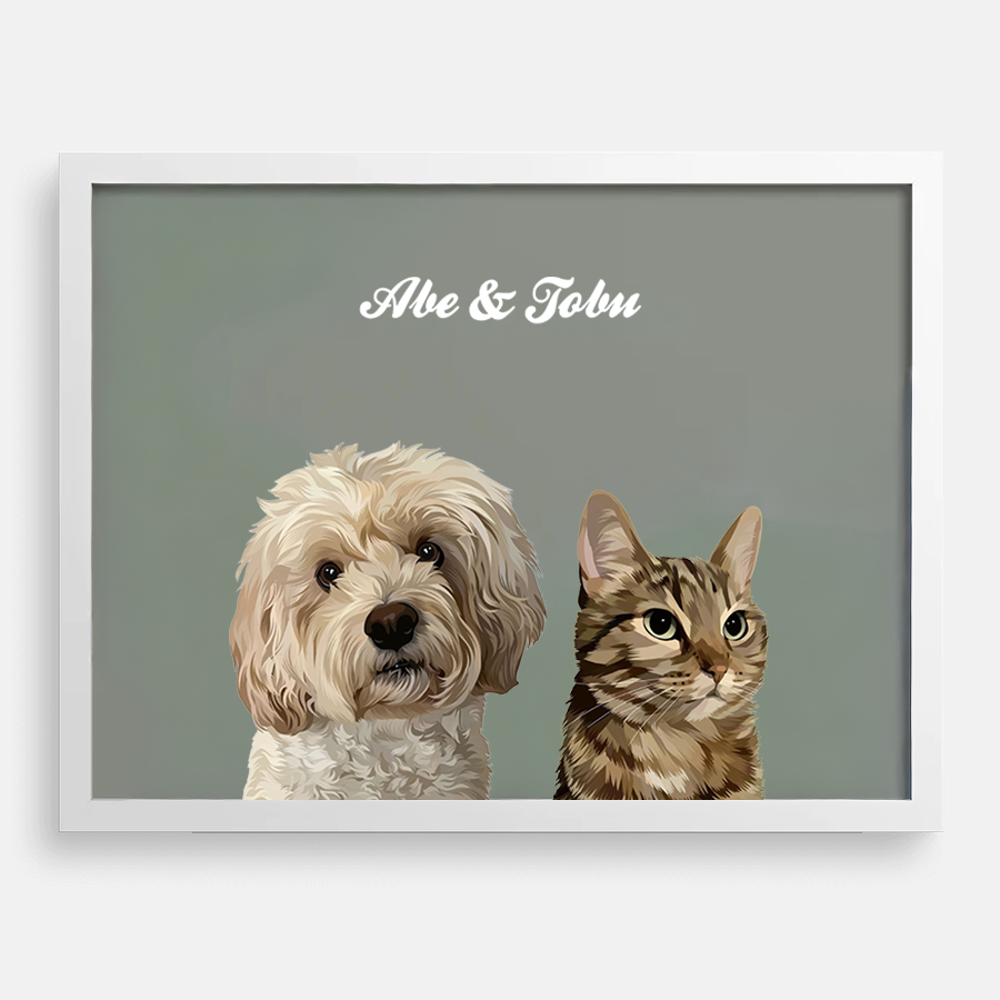 Custom Two Pet Portrait