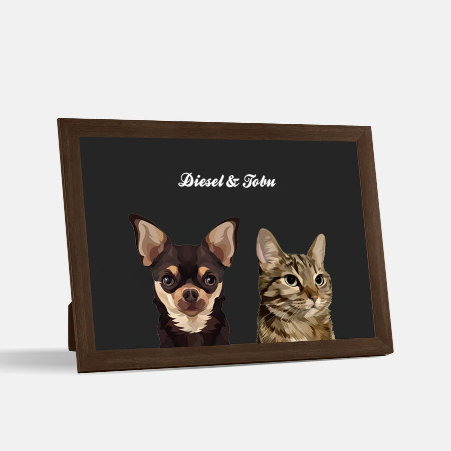 Custom Desktop Two Pet Portrait