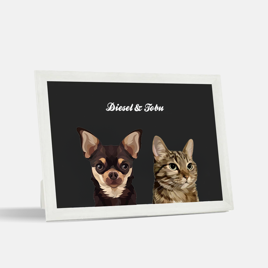 Custom Desktop Two Pet Portrait