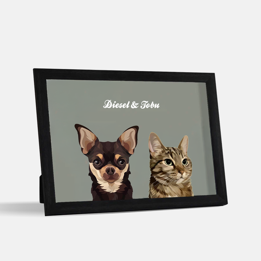 Custom Desktop Two Pet Portrait