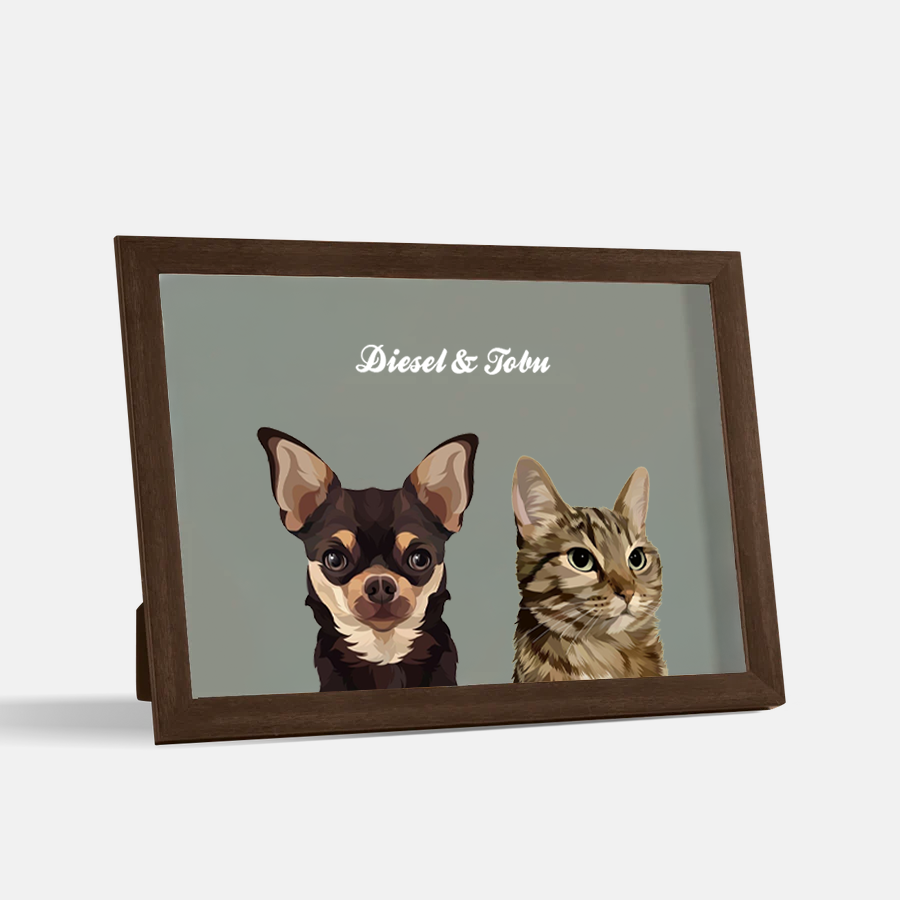 Custom Desktop Two Pet Portrait