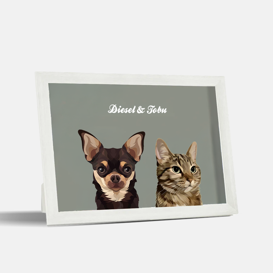 Custom Desktop Two Pet Portrait