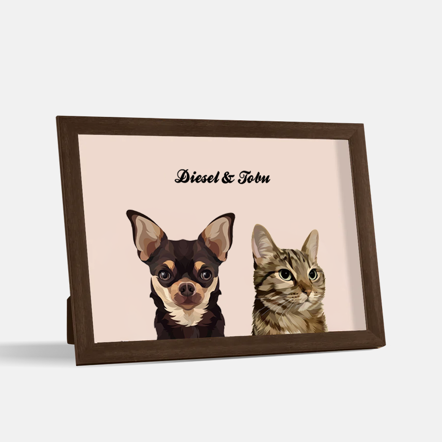 Custom Desktop Two Pet Portrait