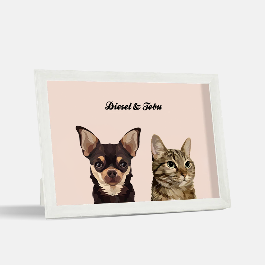 Custom Desktop Two Pet Portrait