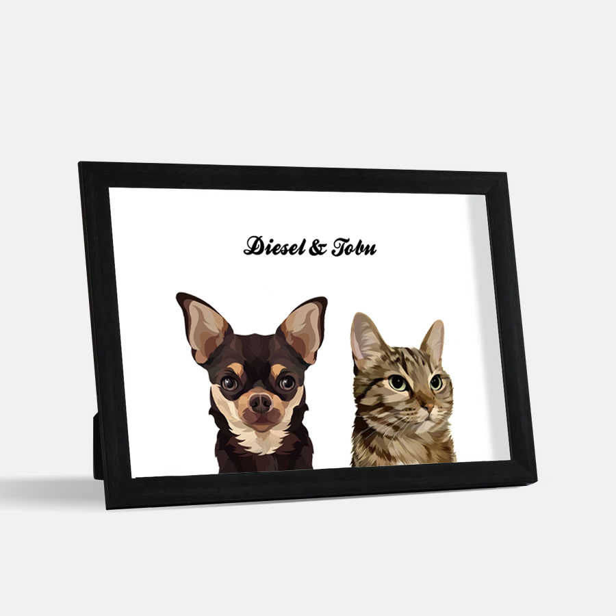 Custom Desktop Two Pet Portrait