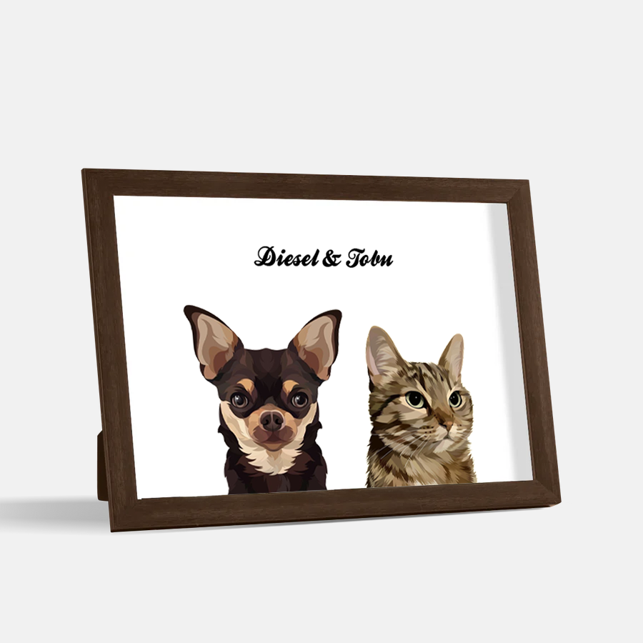 Custom Desktop Two Pet Portrait