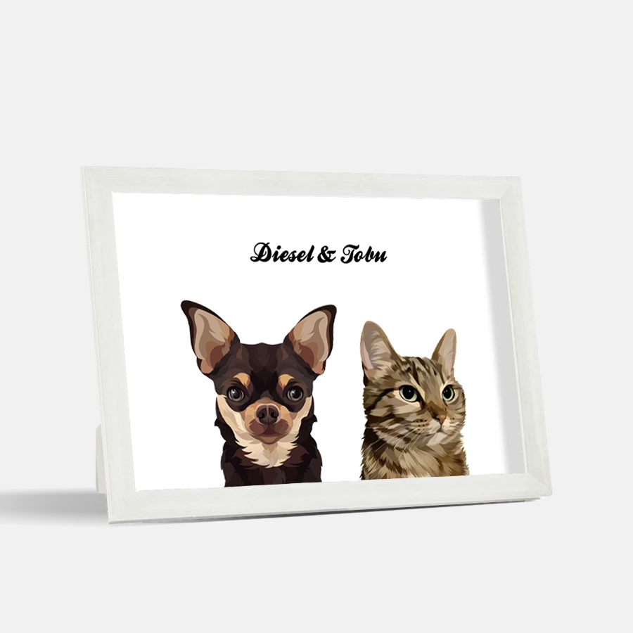 Custom Desktop Two Pet Portrait